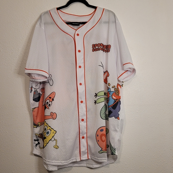 Nickelodeon Other - Nickelodeon SpongeBob SquarePants & Friends Baseball Jersey White/Orange Mens 4X
